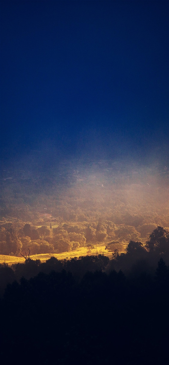 Sky blue mountain shadow iPhone X wallpaper 