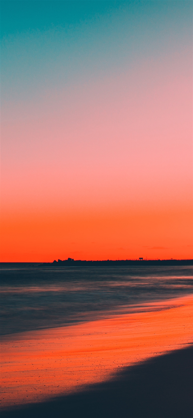 Sunset beach iPhone X wallpaper 