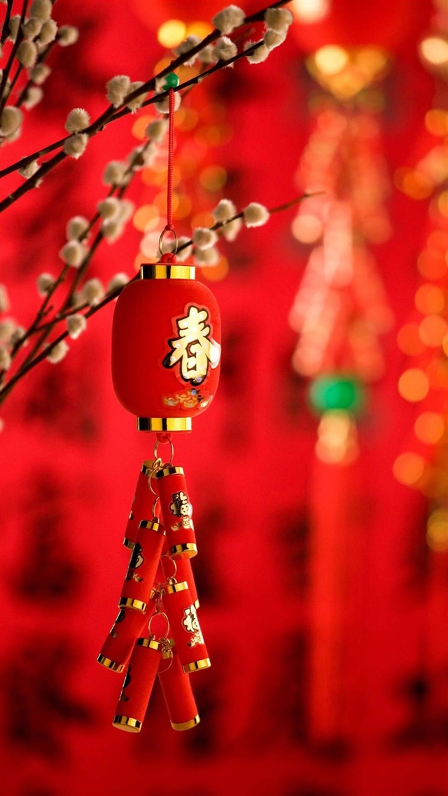 Chinese lanterns iPhone 8 wallpaper 