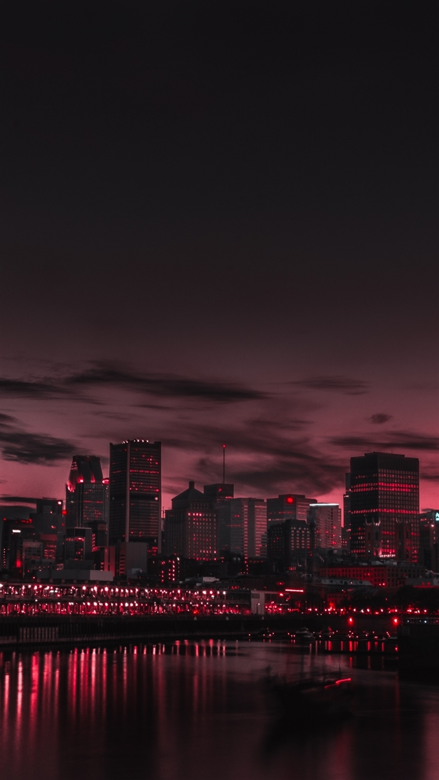 City night panorama iPhone 8 wallpaper 