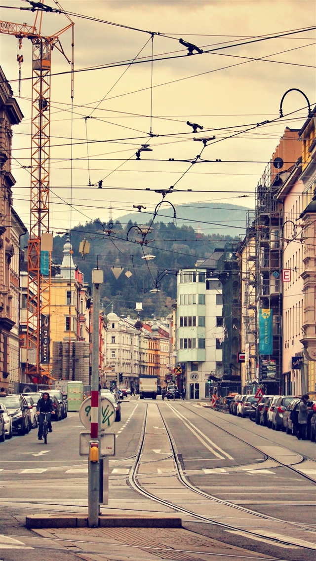 Innsbruck austria city architecture street iPhone 8 wallpaper 