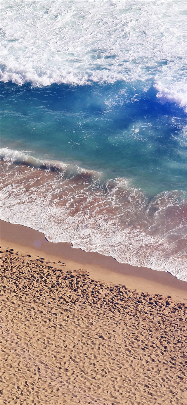 Beach wave coast iPhone X wallpaper 