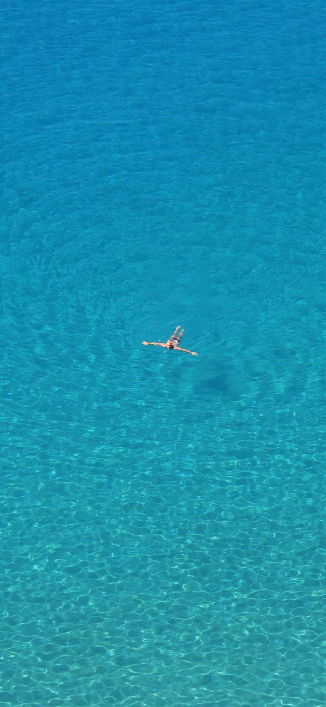 Ocean sea blue swim vacation simple iPhone X wallpaper 
