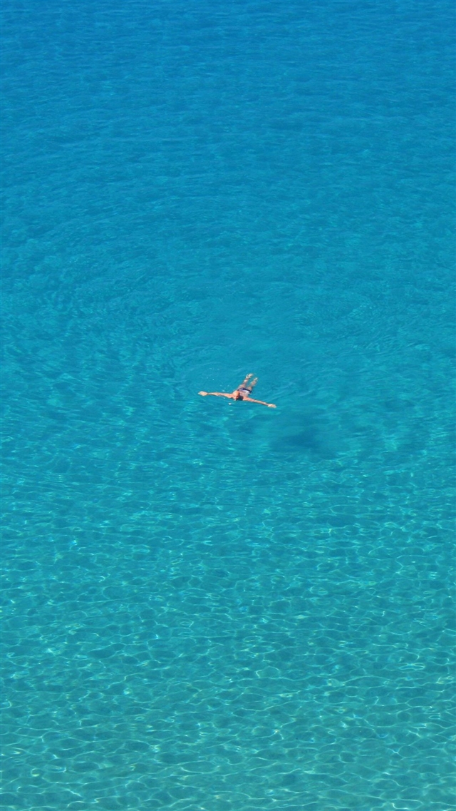 Ocean sea blue swim vacation simple iPhone 8 wallpaper 