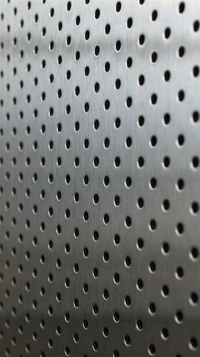 Metal points holes silver background iPhone 8 wallpaper 