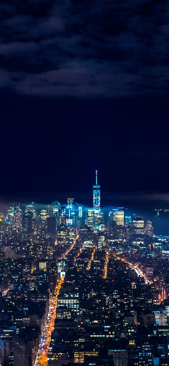 City night skyline dark iPhone X wallpaper 