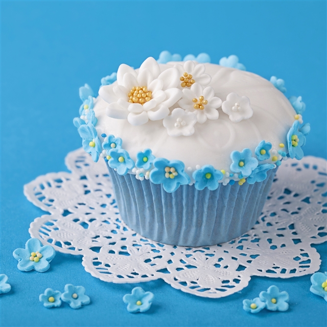 Cupcake decoration flowers cream iPad Pro wallpaper 
