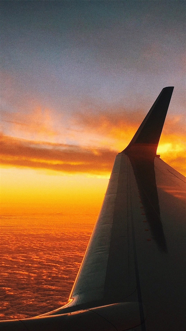 Fly travel sunset iPhone 8 wallpaper 
