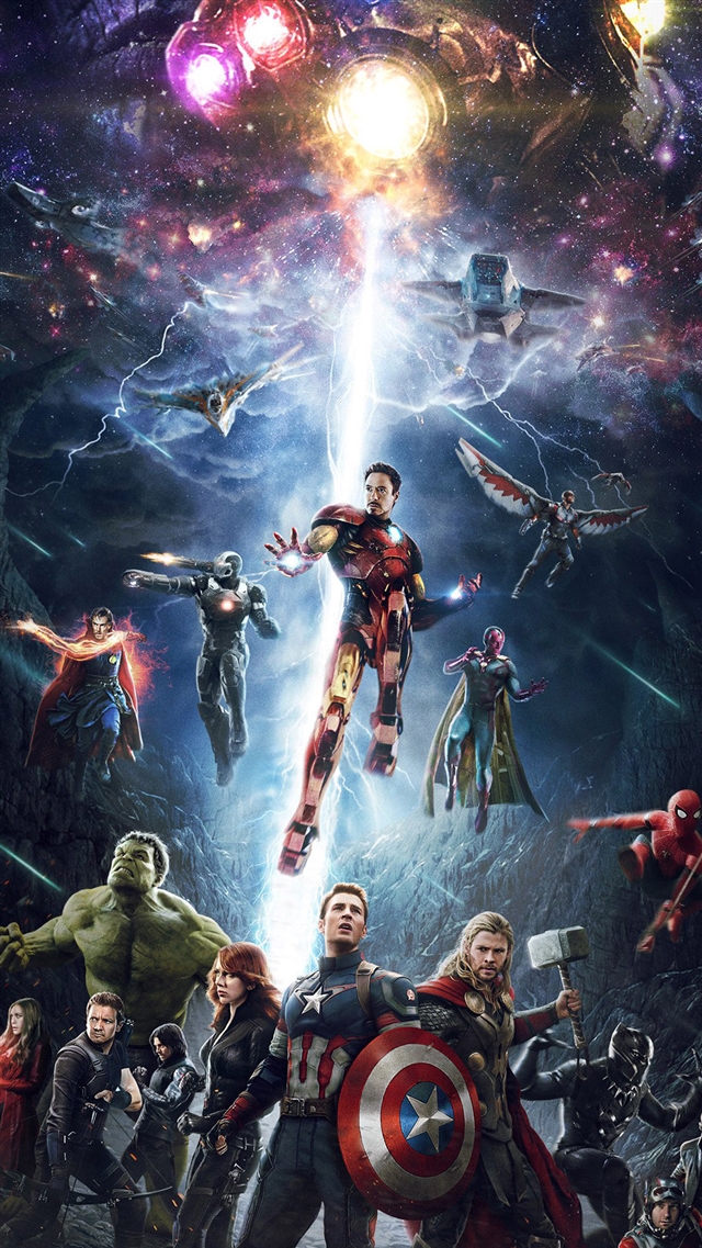 Avengers hero art iPhone 8 wallpaper 