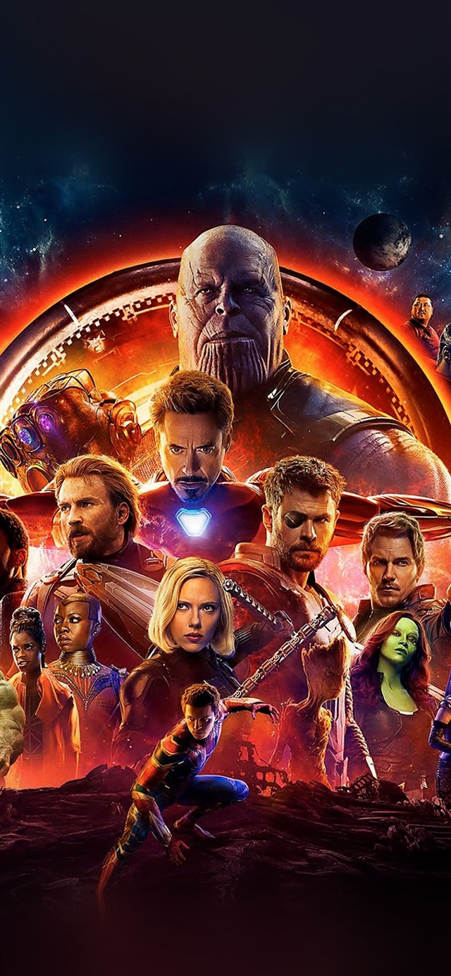 Infinity war marvel avengers hero art illustration iPhone X wallpaper 