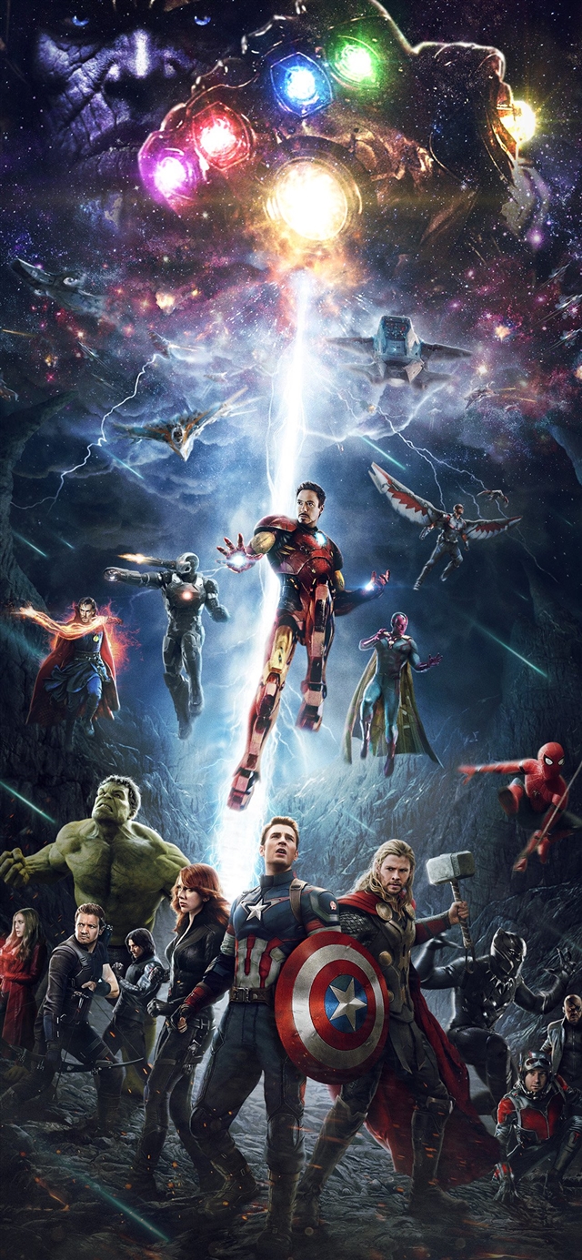 Marvel infinitywar avengers hero art iPhone X wallpaper 