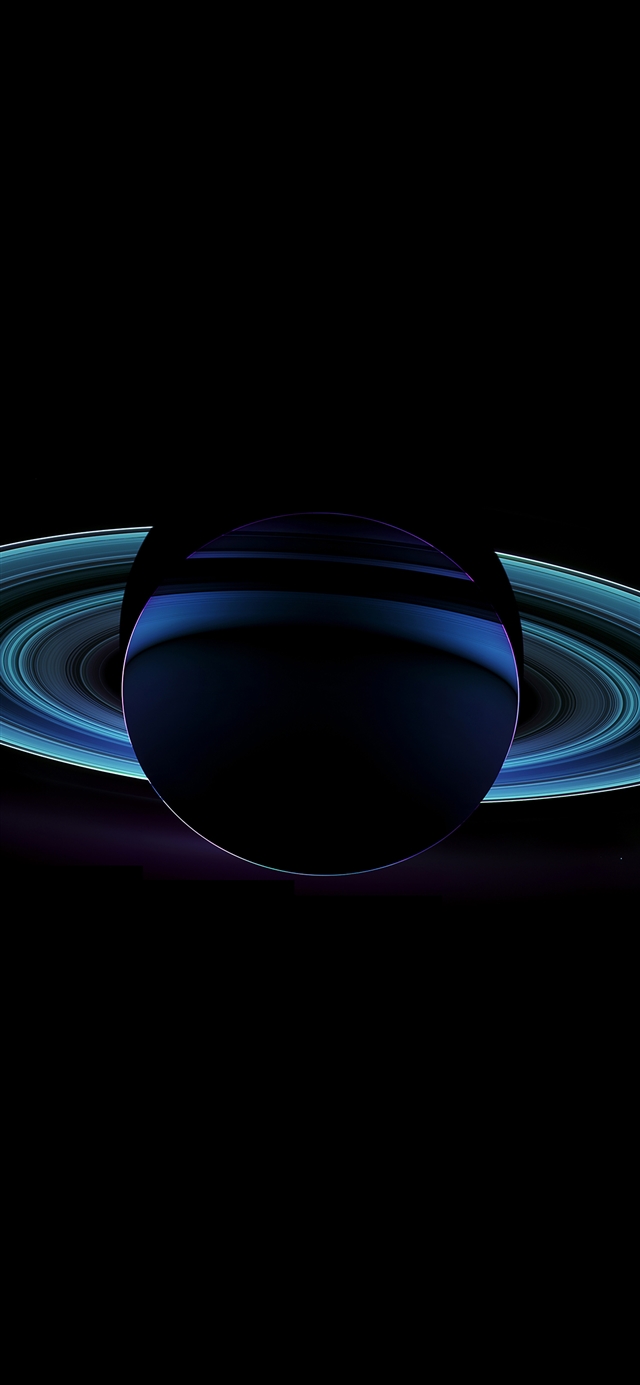 Saturn far blue space dark iPhone X wallpaper 