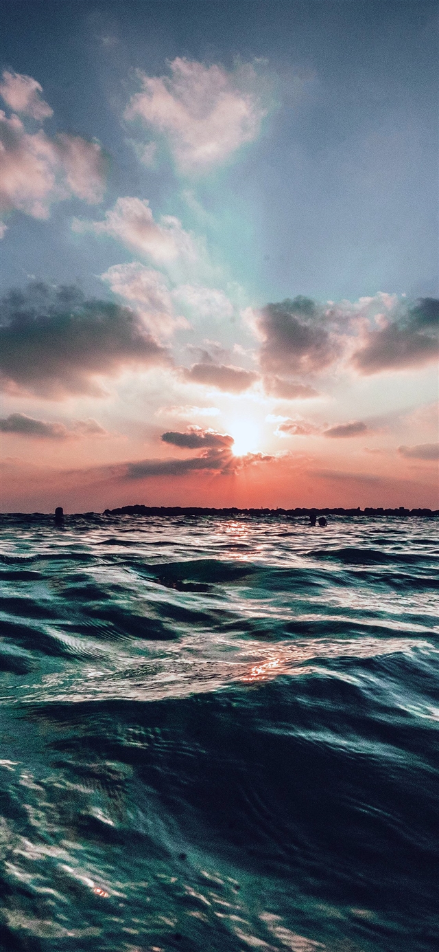 Sunset sea sky iPhone X wallpaper 