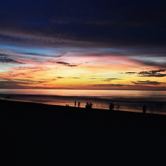 Sunset beach sea sky vacation iPad wallpaper 