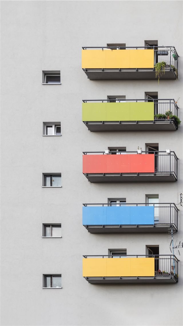 Colorful balconies iPhone 8 wallpaper 