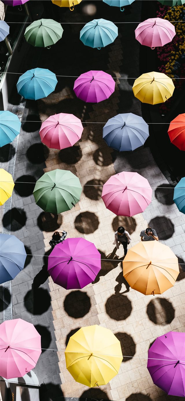colorful umbrella iPhone X wallpaper 