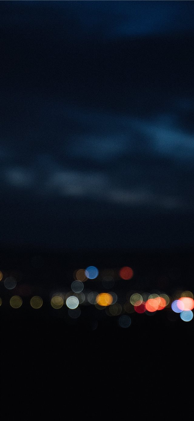 night view of a small town iPhone X wallpaper 