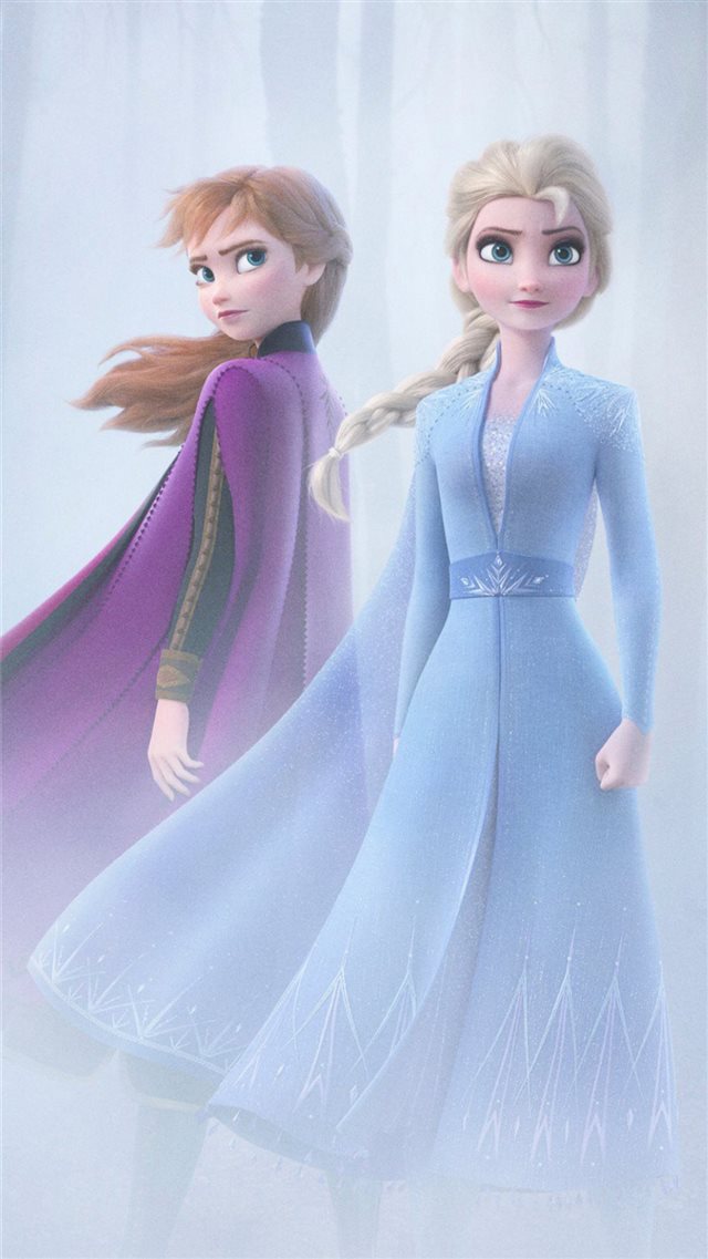 anna and elsa in frozen 2 4k iPhone 8 wallpaper 