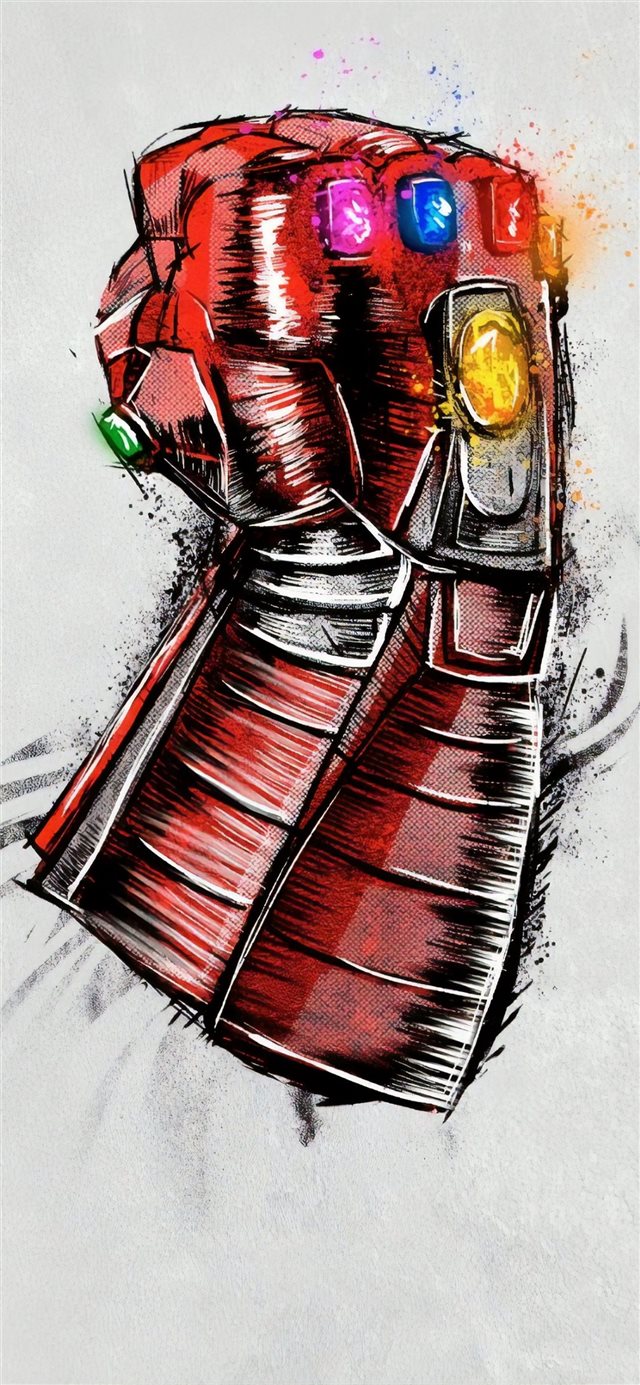 avengers endgame gauntlet sketch poster iPhone X wallpaper 