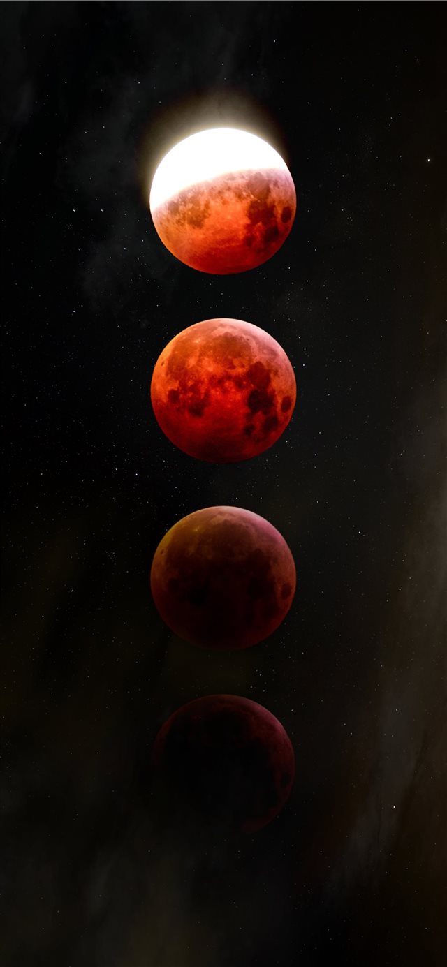 red full moon iPhone X wallpaper 