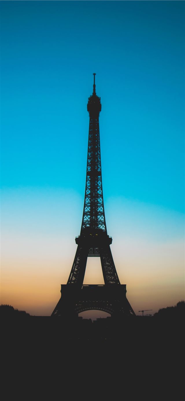 silhouette of Eiffel tower iPhone X wallpaper 