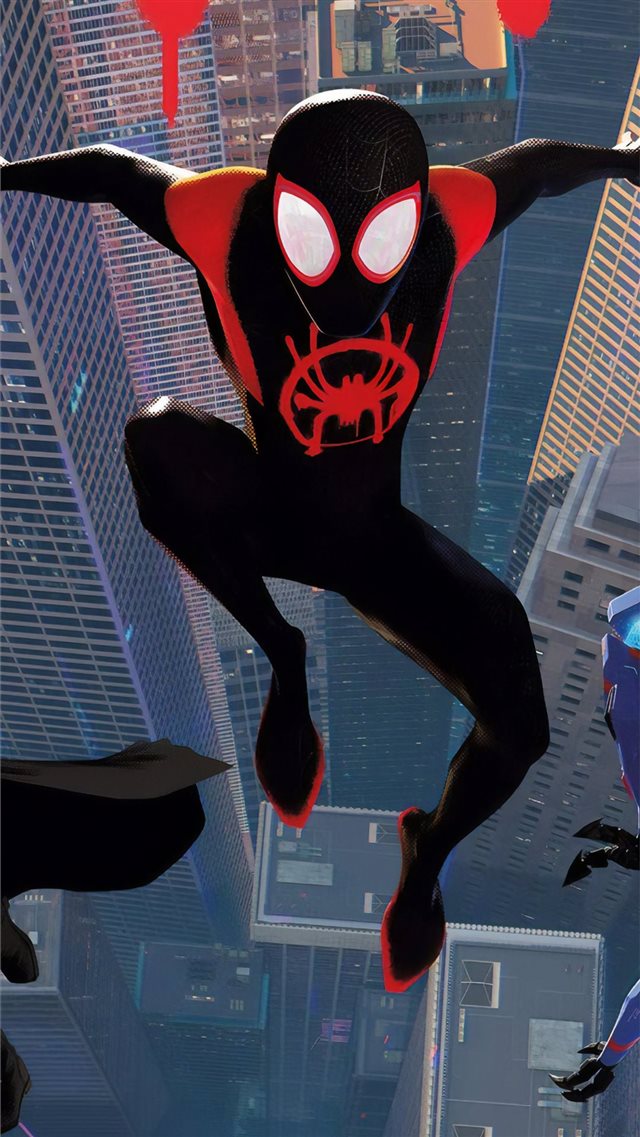 spiderman into the spider verse new poster art iPhone SE wallpaper 