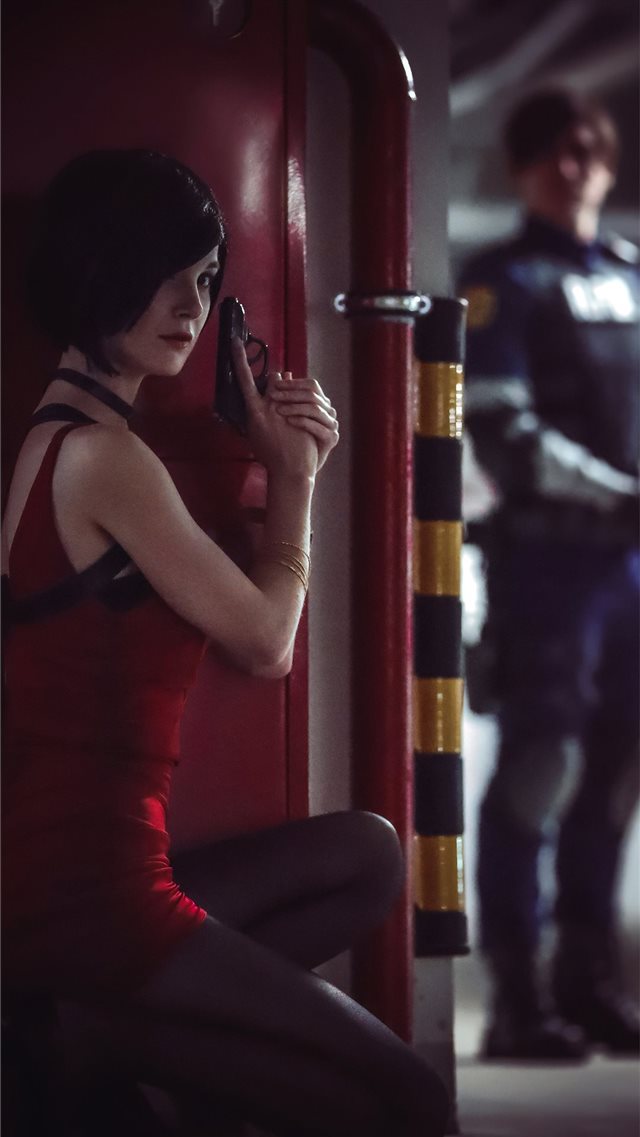 ada wong and leon cosplay iPhone 8 wallpaper 