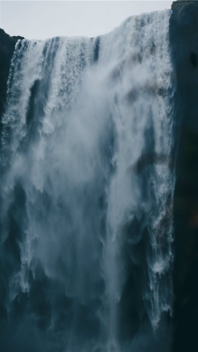low angle photography of waterfall iPhone SE wallpaper 