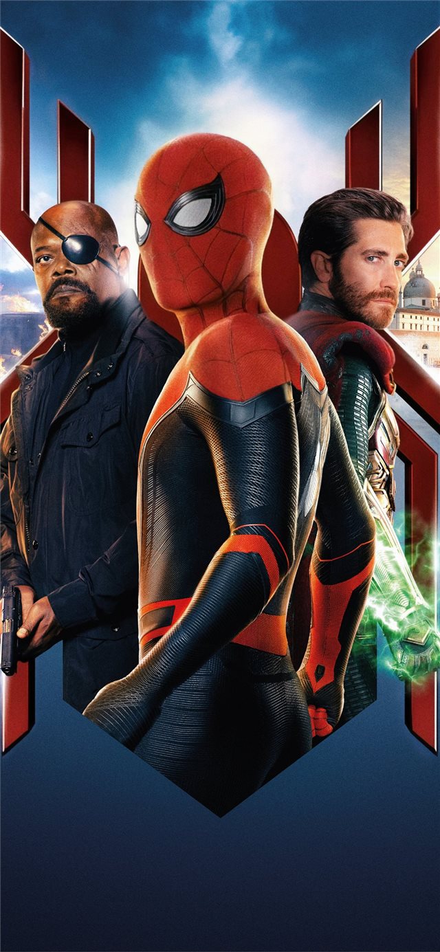 spiderman far from home 2019 movie iPhone X wallpaper 