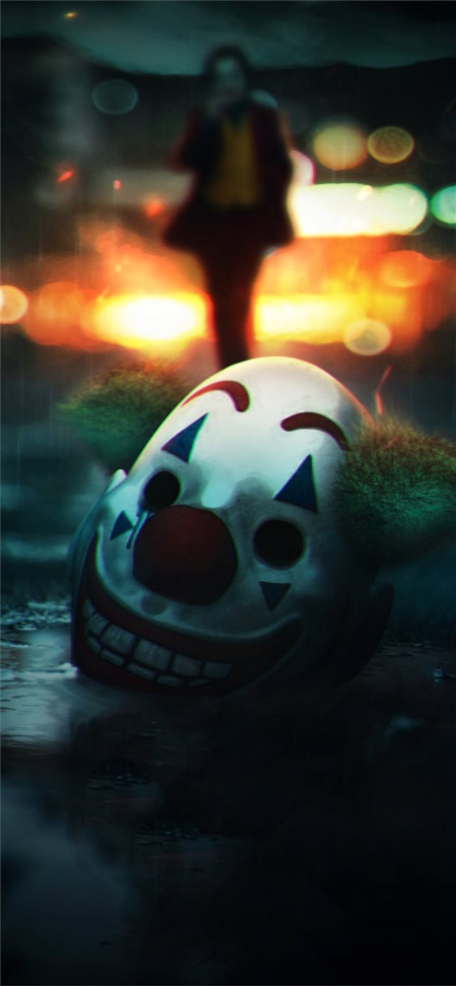 the joker mask off iPhone X wallpaper 