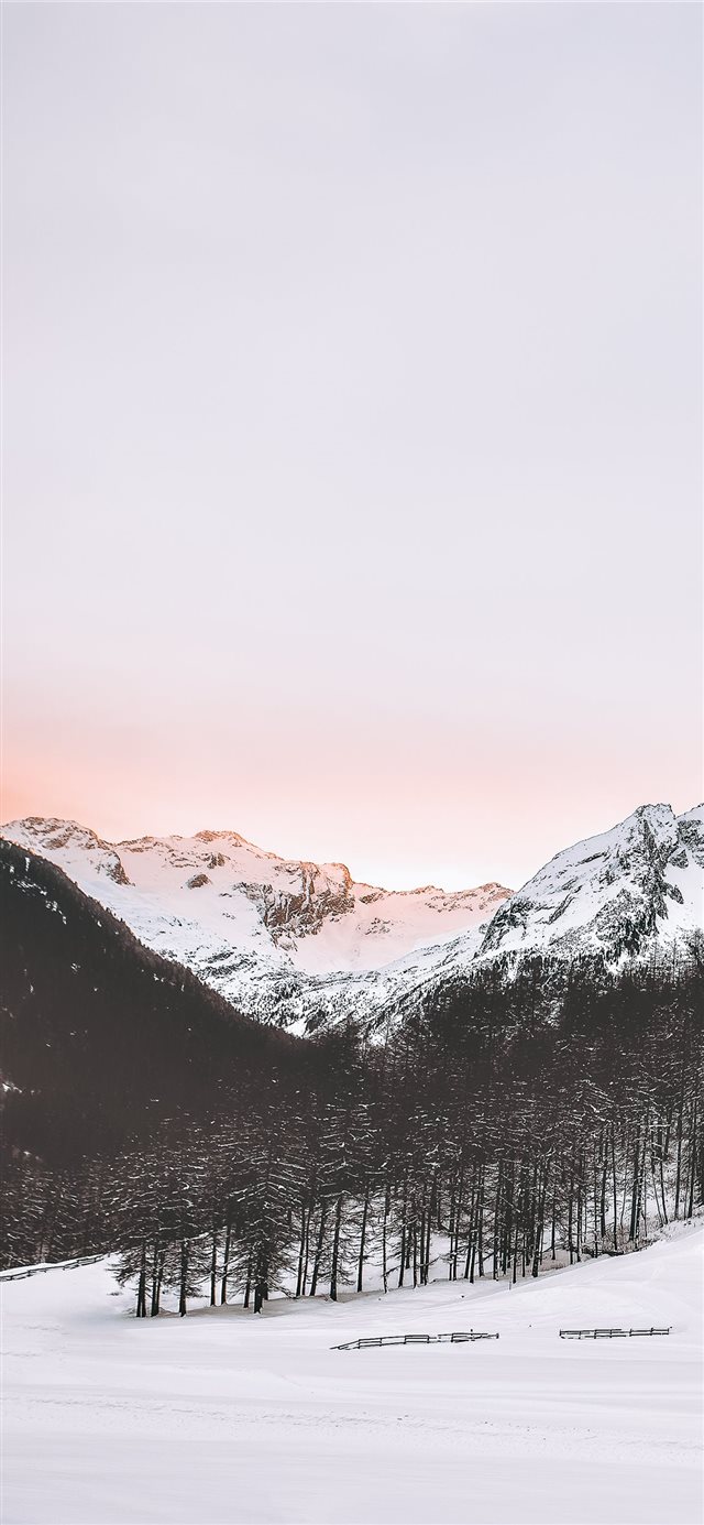 snow covered mountains iPhone X wallpaper 