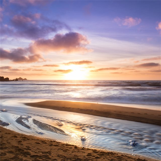 morning beach 8k iPad Air wallpaper 