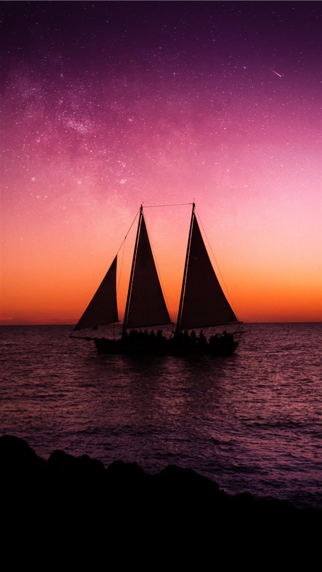sail ship on sea iPhone SE wallpaper 