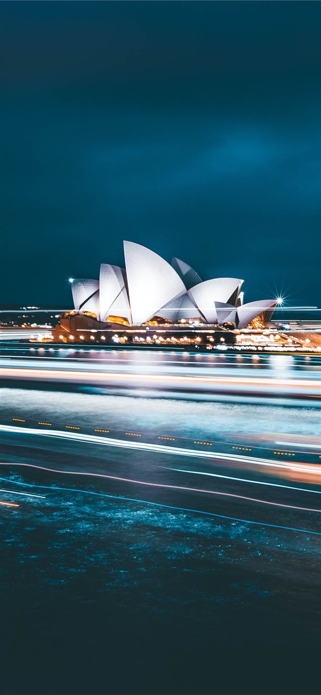 Sydney Opera House during nighttime iPhone X wallpaper 