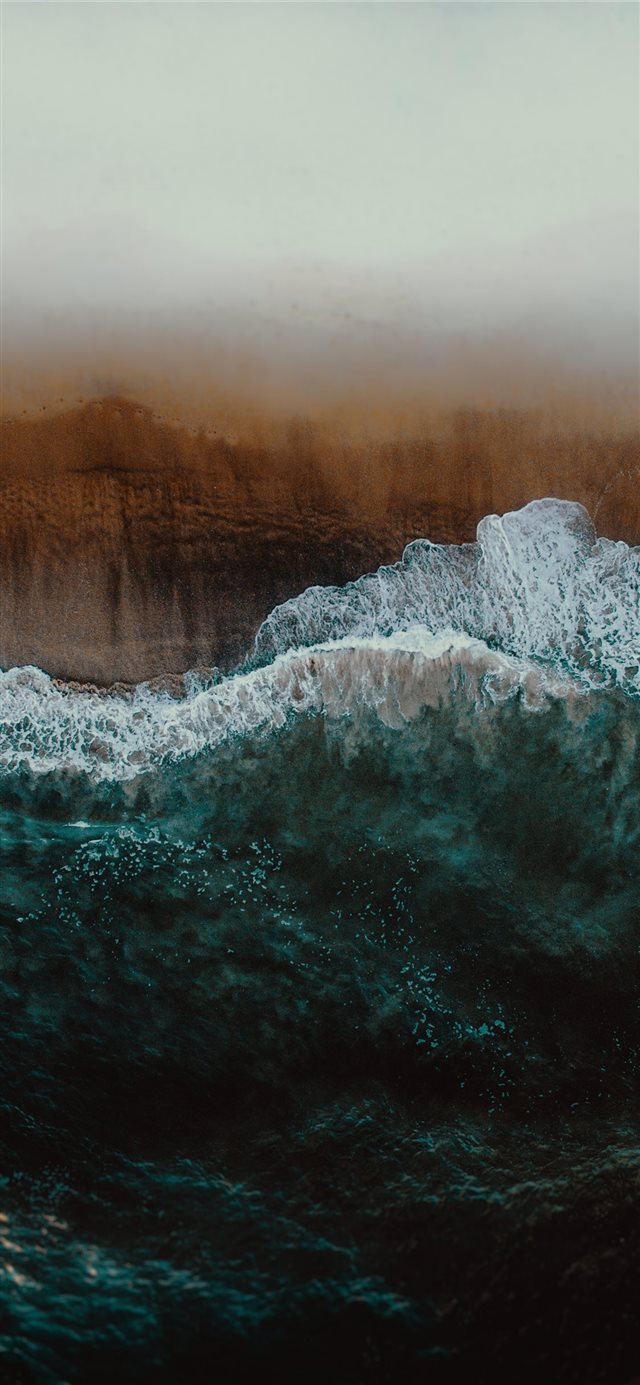 wave of water painting iPhone X wallpaper 