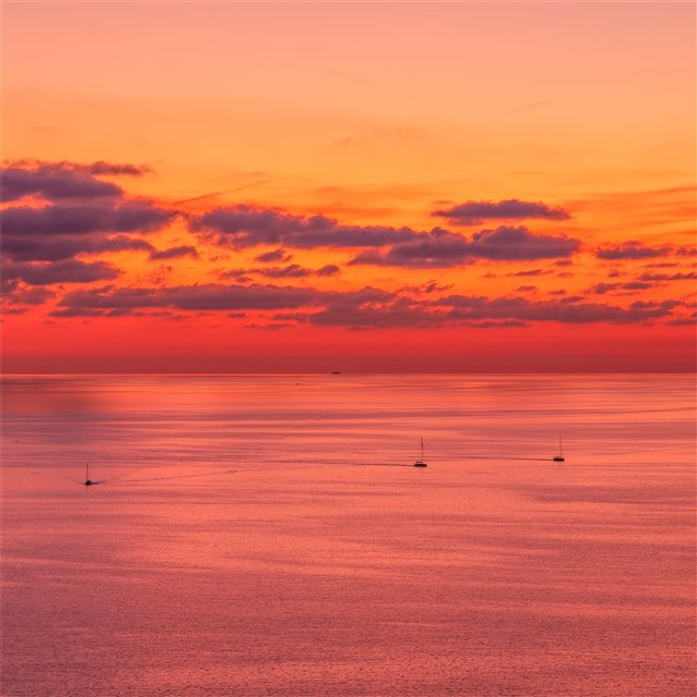 sunset evening lake 5k iPad Air wallpaper 