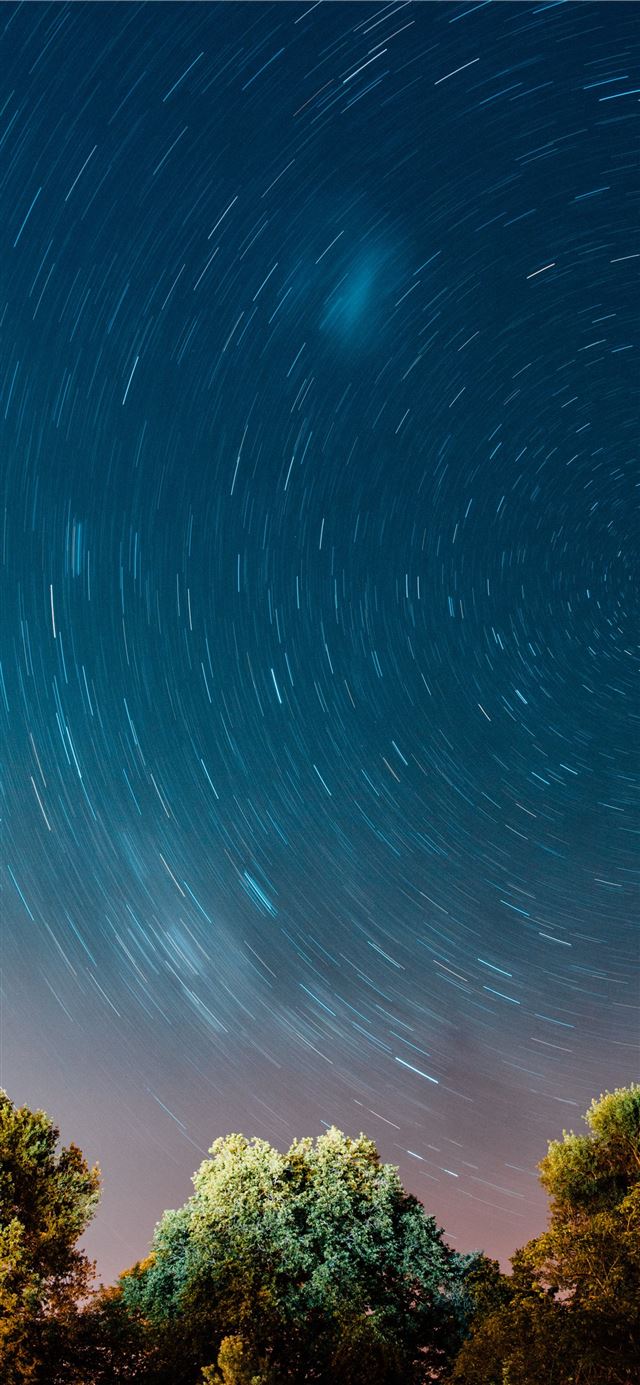 timelapse photo of stars iPhone X wallpaper 