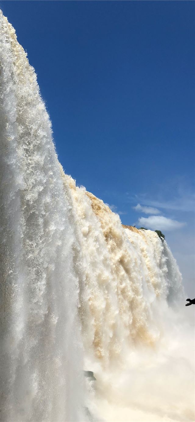 waterfall during daytime iPhone X wallpaper 