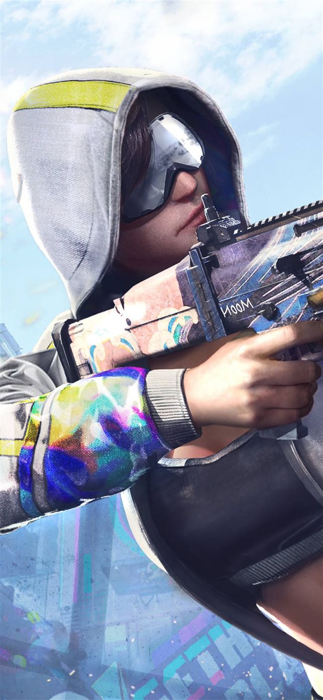 pubg girl with gun iPhone X wallpaper 