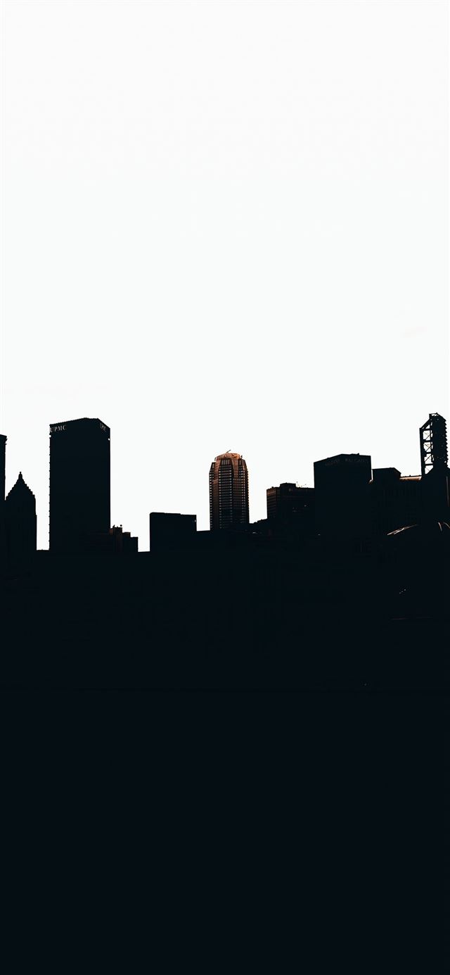 silhouette of city buildings during daytime iPhone X wallpaper 