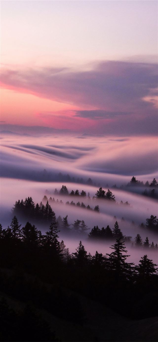 fog flow and storm clouds iPhone X wallpaper 