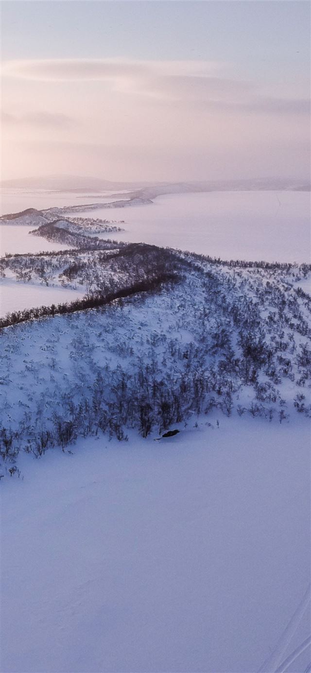 winter snow landscape iPhone X wallpaper 