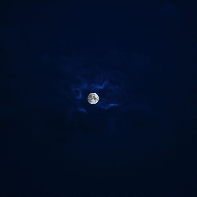 beautiful moon in blue sky iPad Air wallpaper 