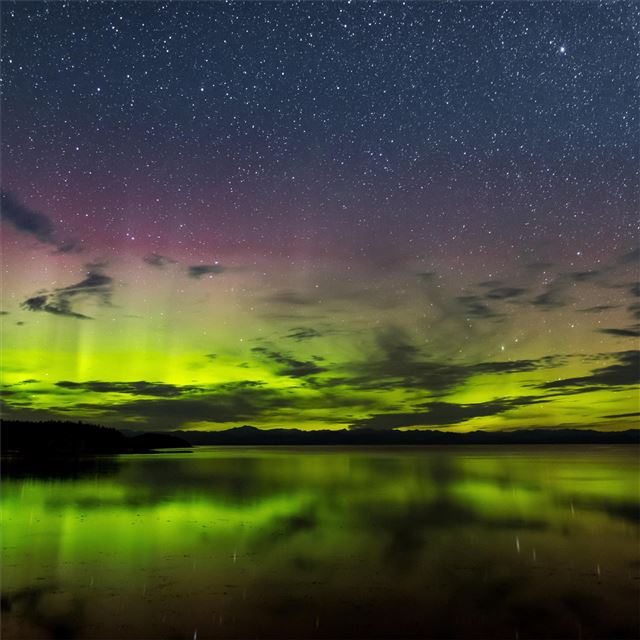 aurora borealis vancouver island 8k iPad wallpaper 