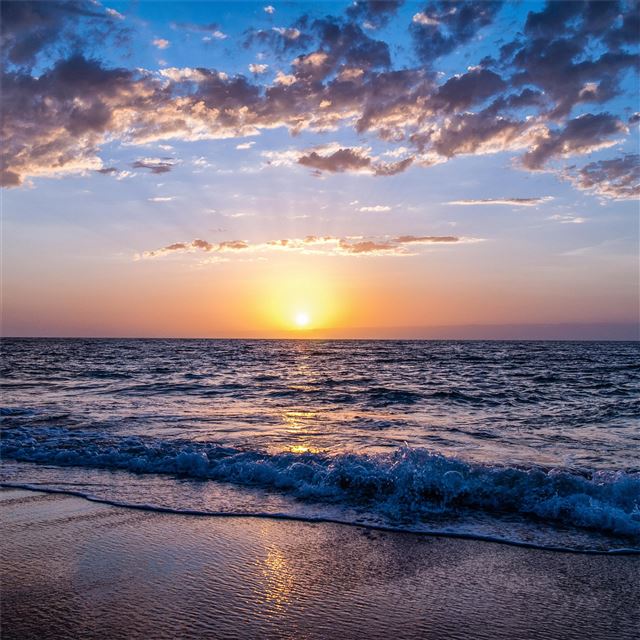 beach sunset evening iPad Air wallpaper 