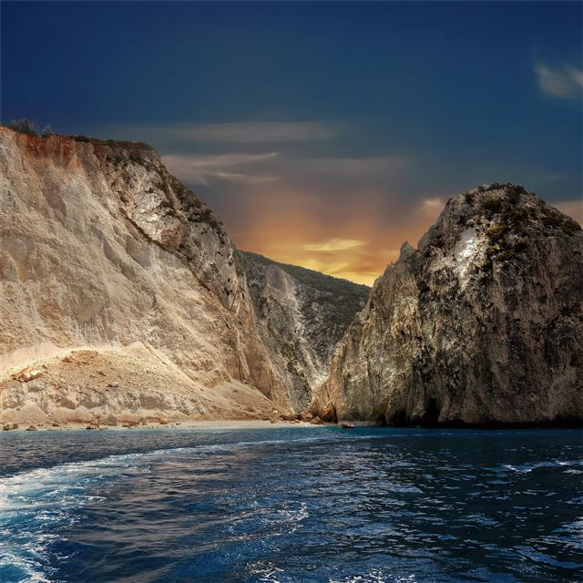 big rock ocean 8k iPad wallpaper 