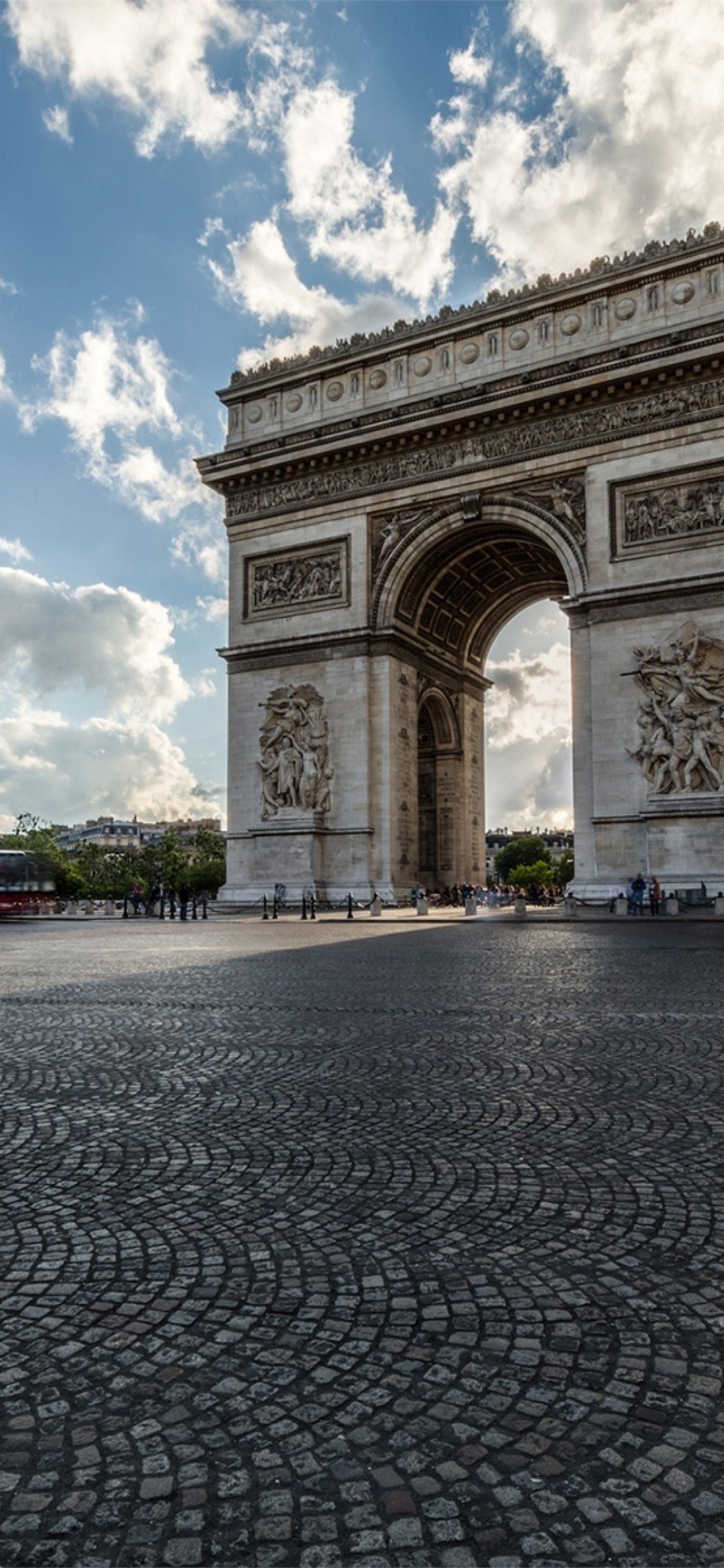 Arc De Triomphe France Paris Sky Clouds Building f... iPhone Wallpapers  Free Download