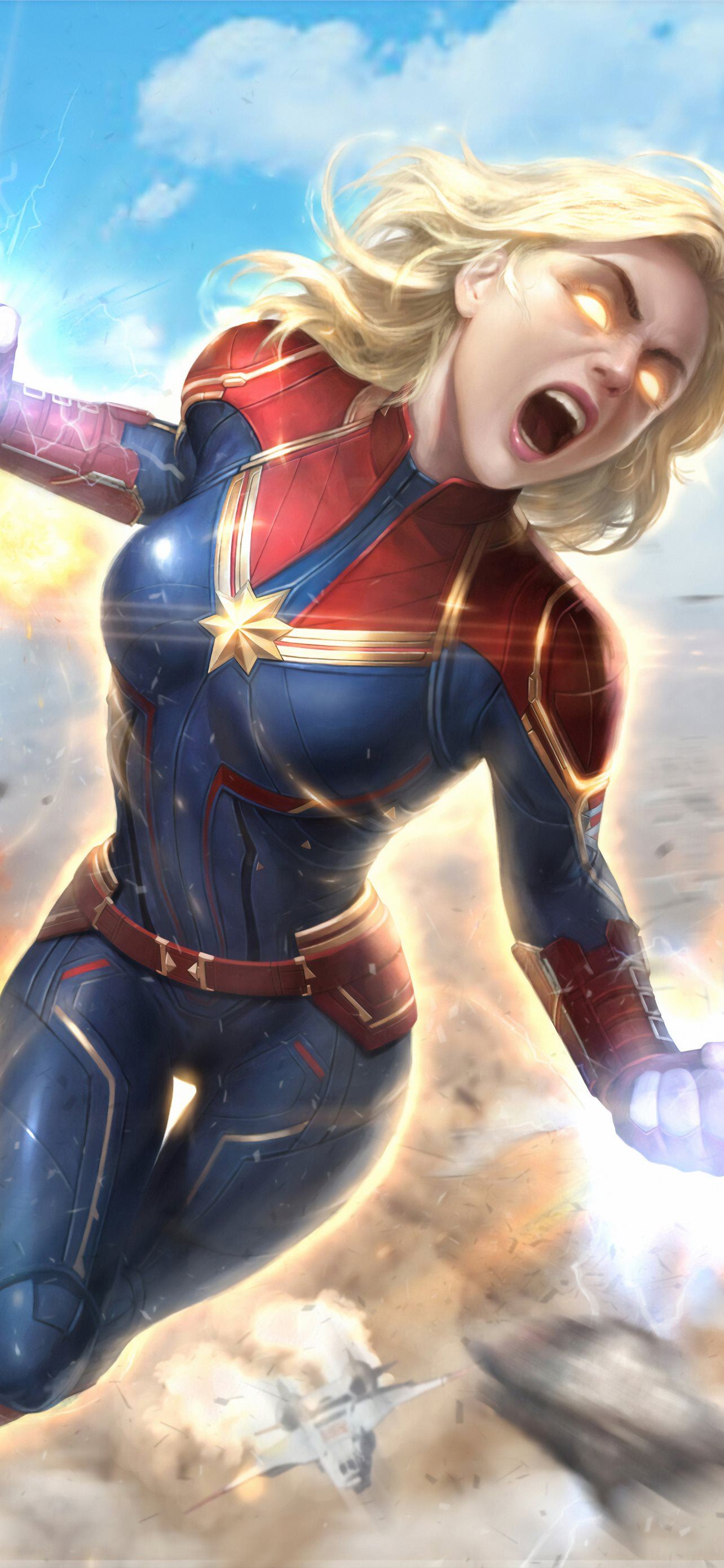 Captain Marvel Newarts Sony Xperia X XZ Z5 Premium... iPhone Wallpapers  Free Download