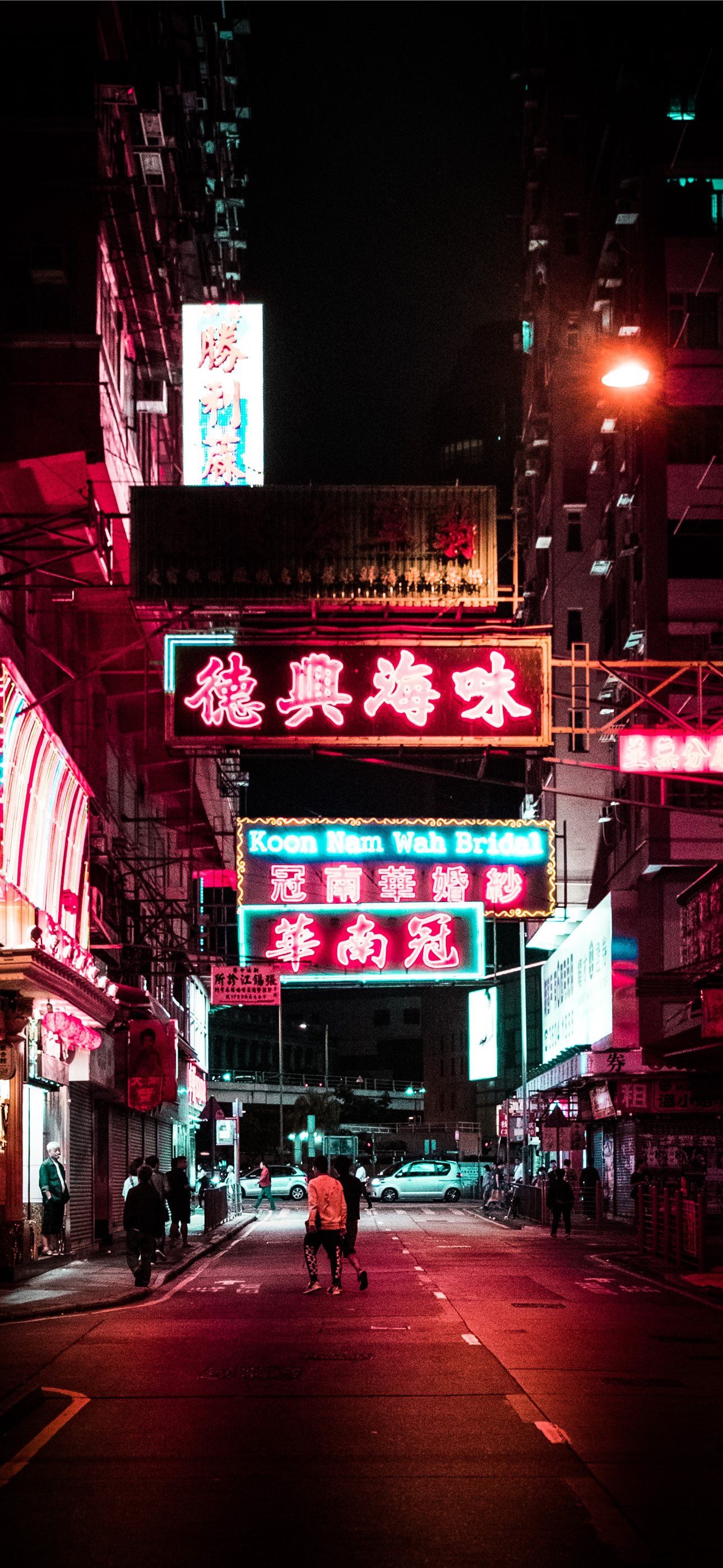 street at night time iPhone Wallpapers Free Download