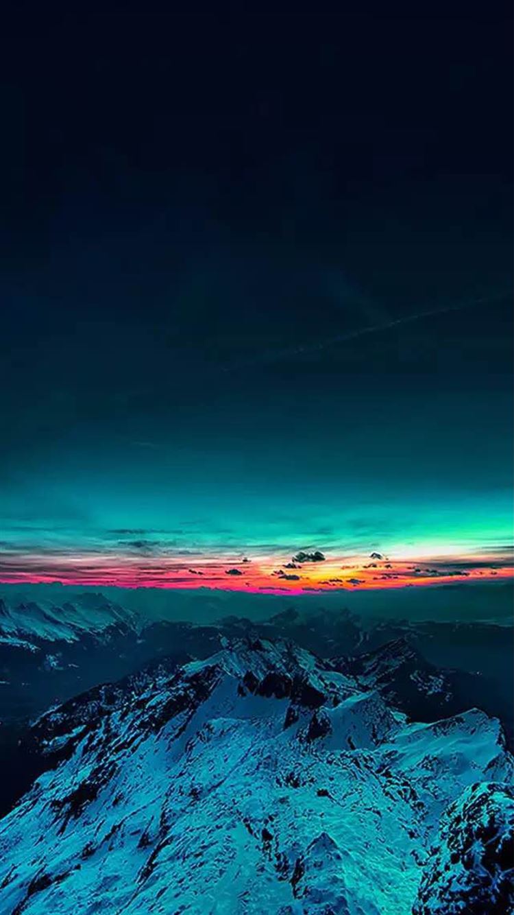 Sky On Fire Mountain Range Sunset Iphone 8 Wallpaper Download